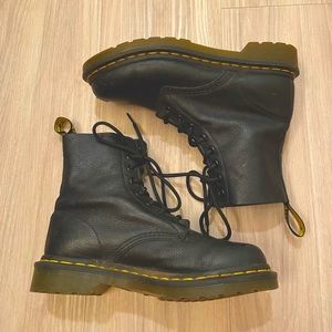 Black soft leather Doc Marten lace up boot